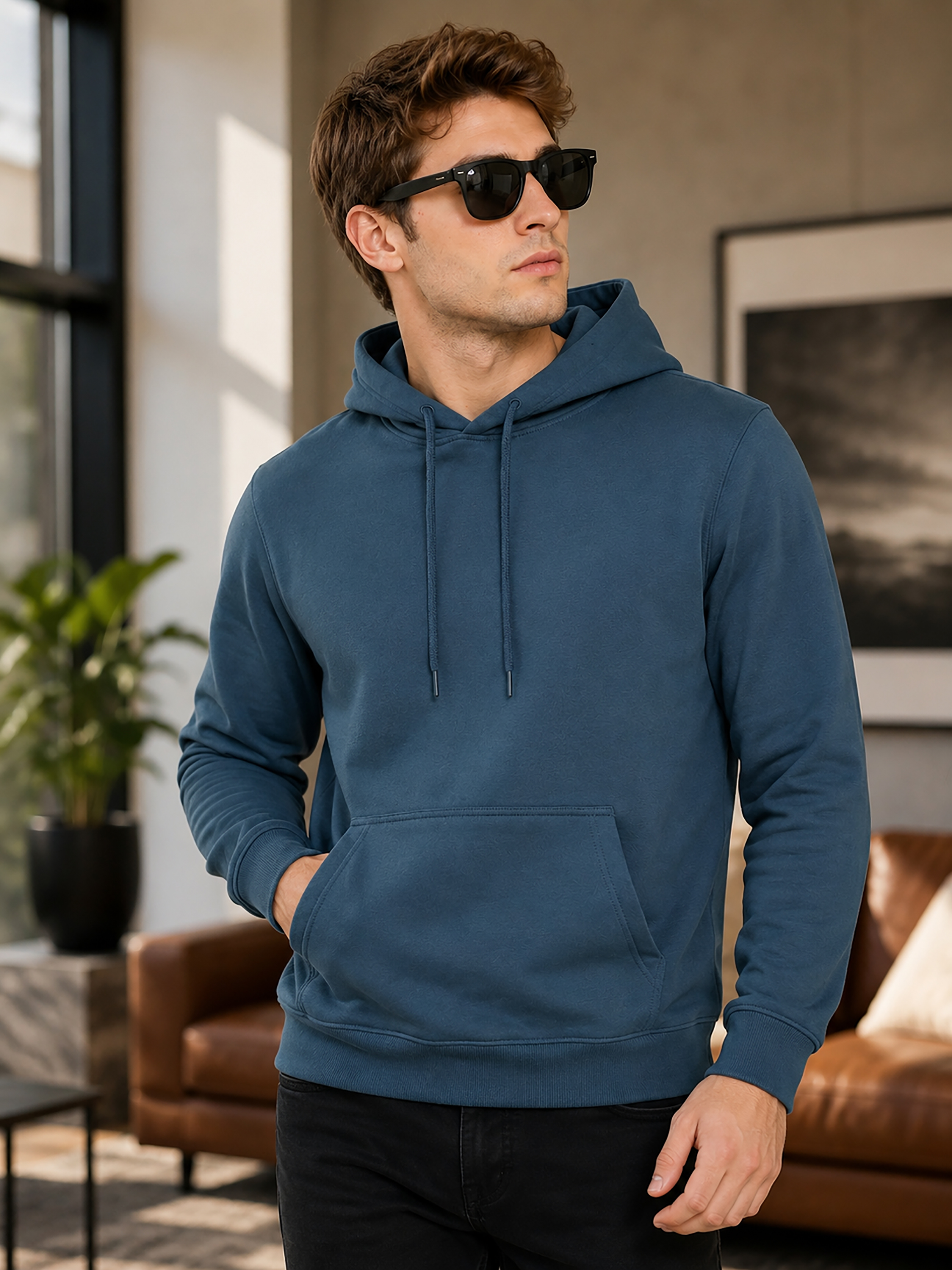 Men Solids Sweatshirt