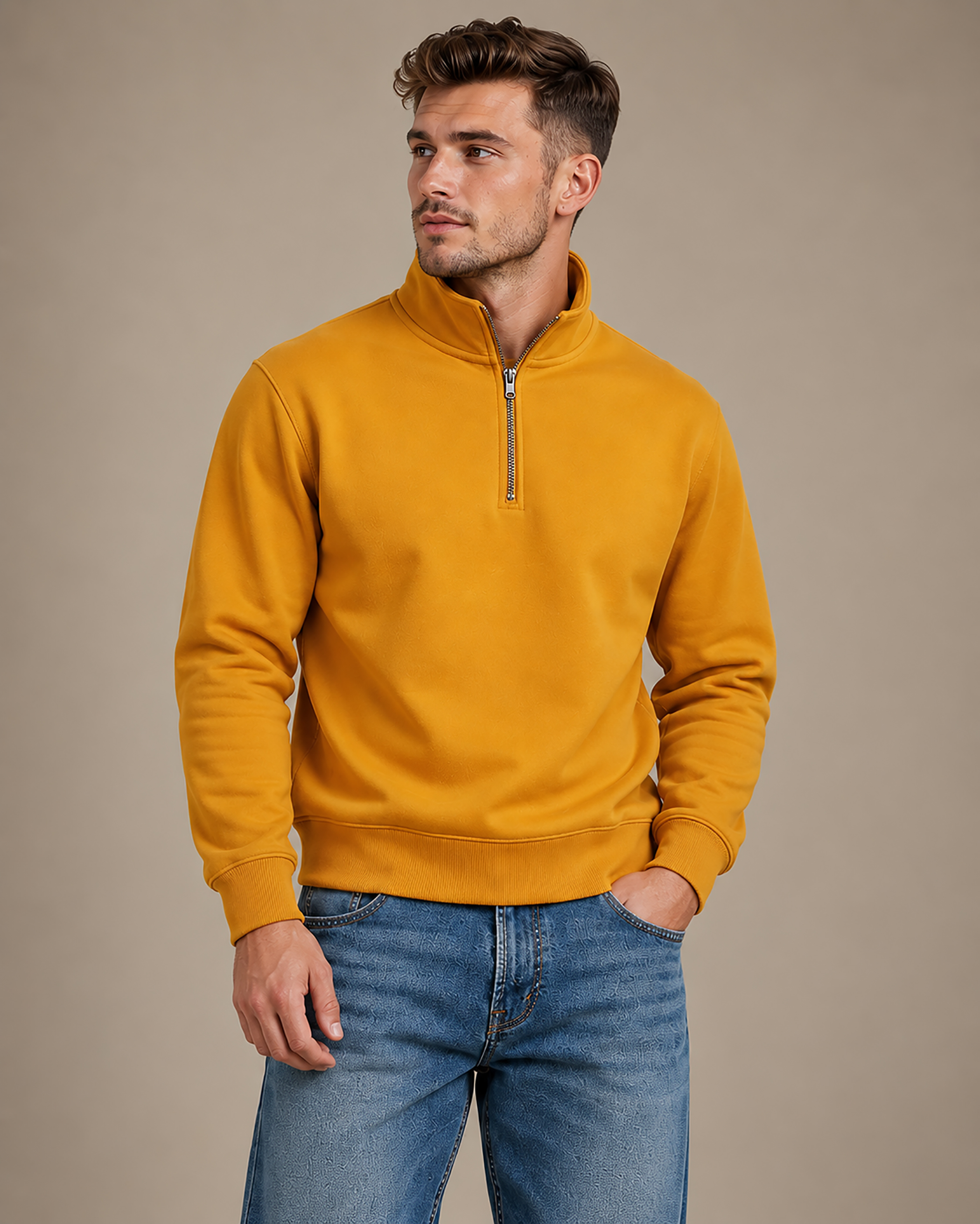 Men Solids Sweatshirt