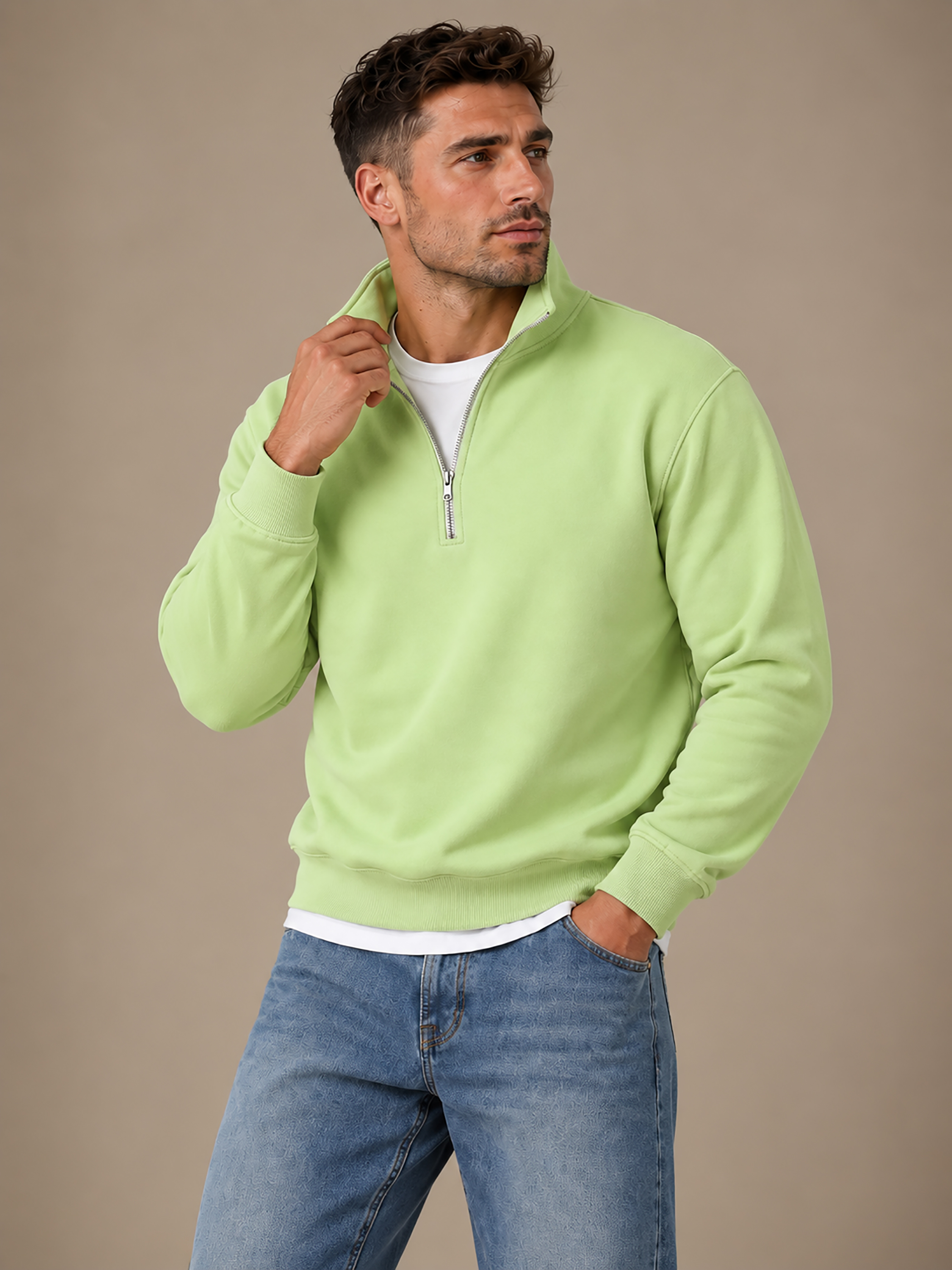 Men Solids Sweatshirt