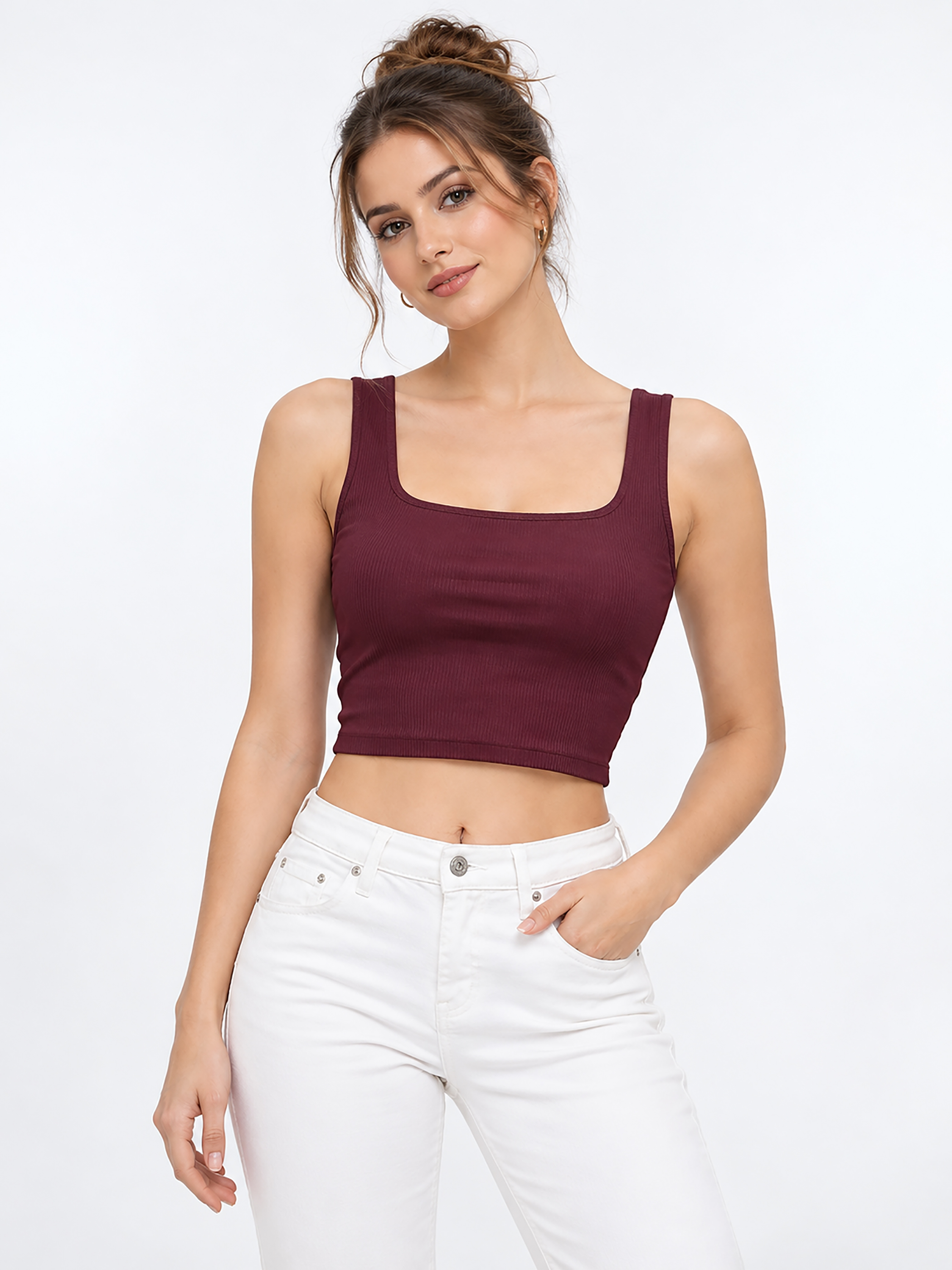 Women Solids Crop Top