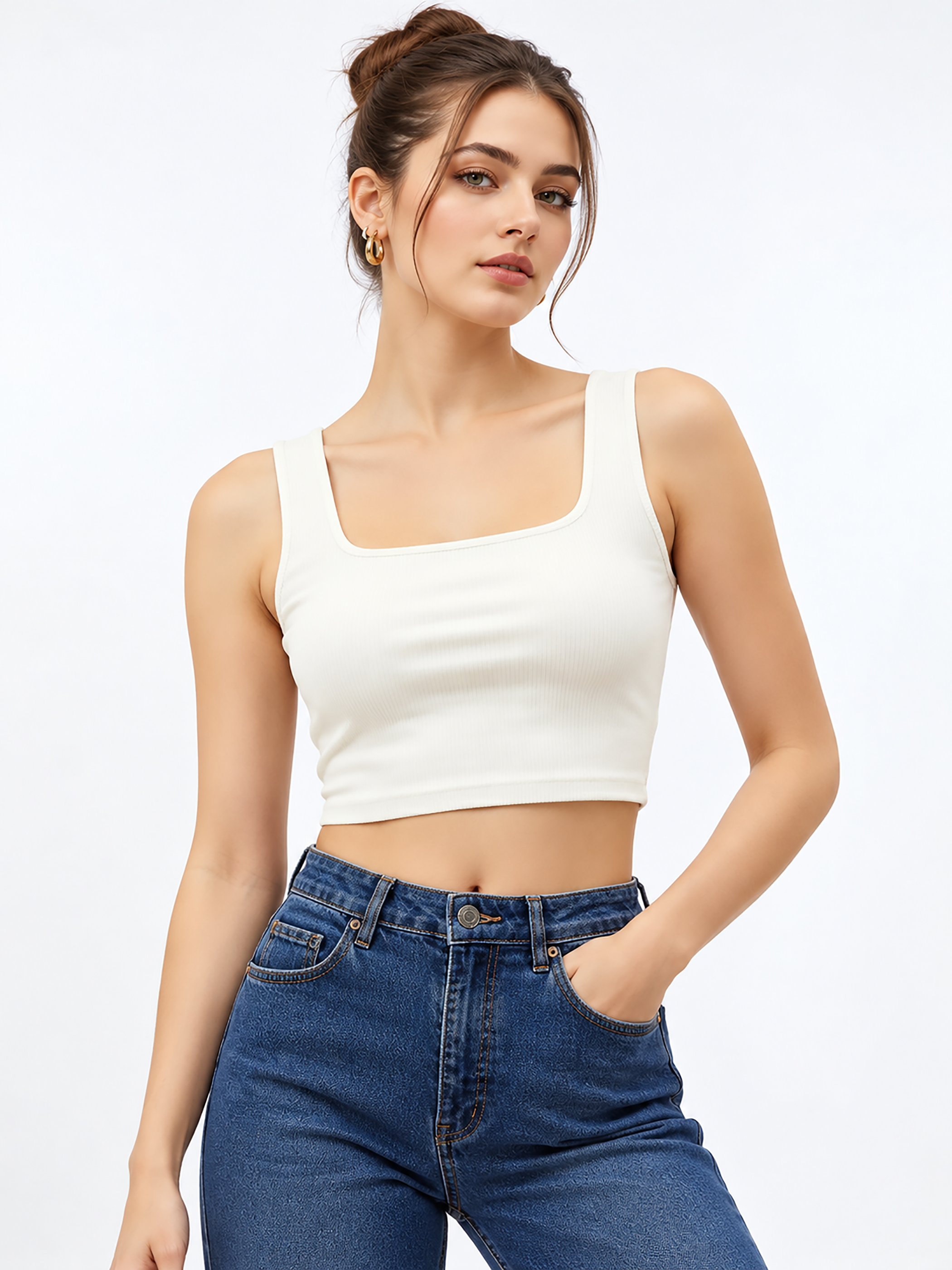 Women Solids Crop Top