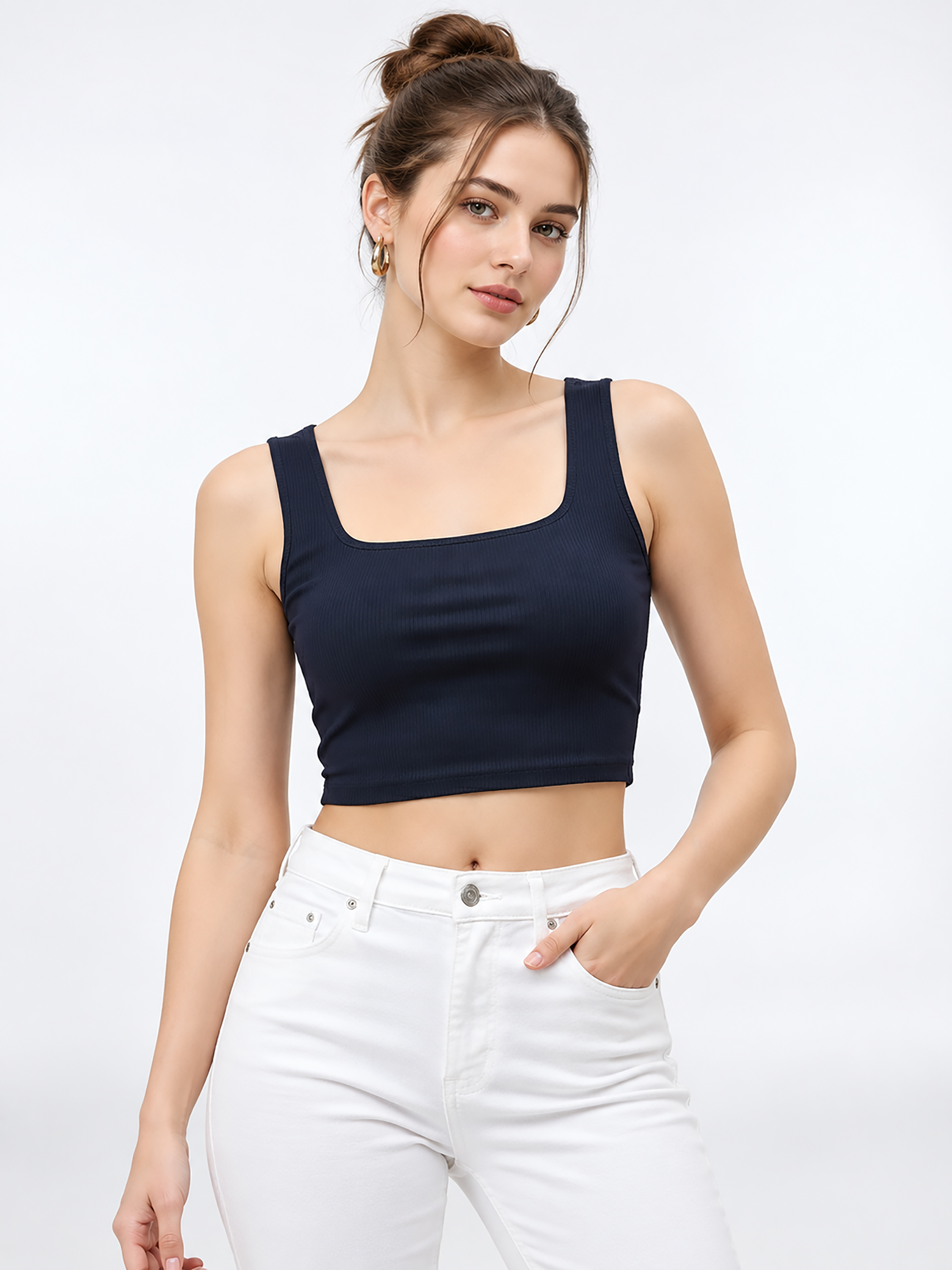 Women Solids Crop Top