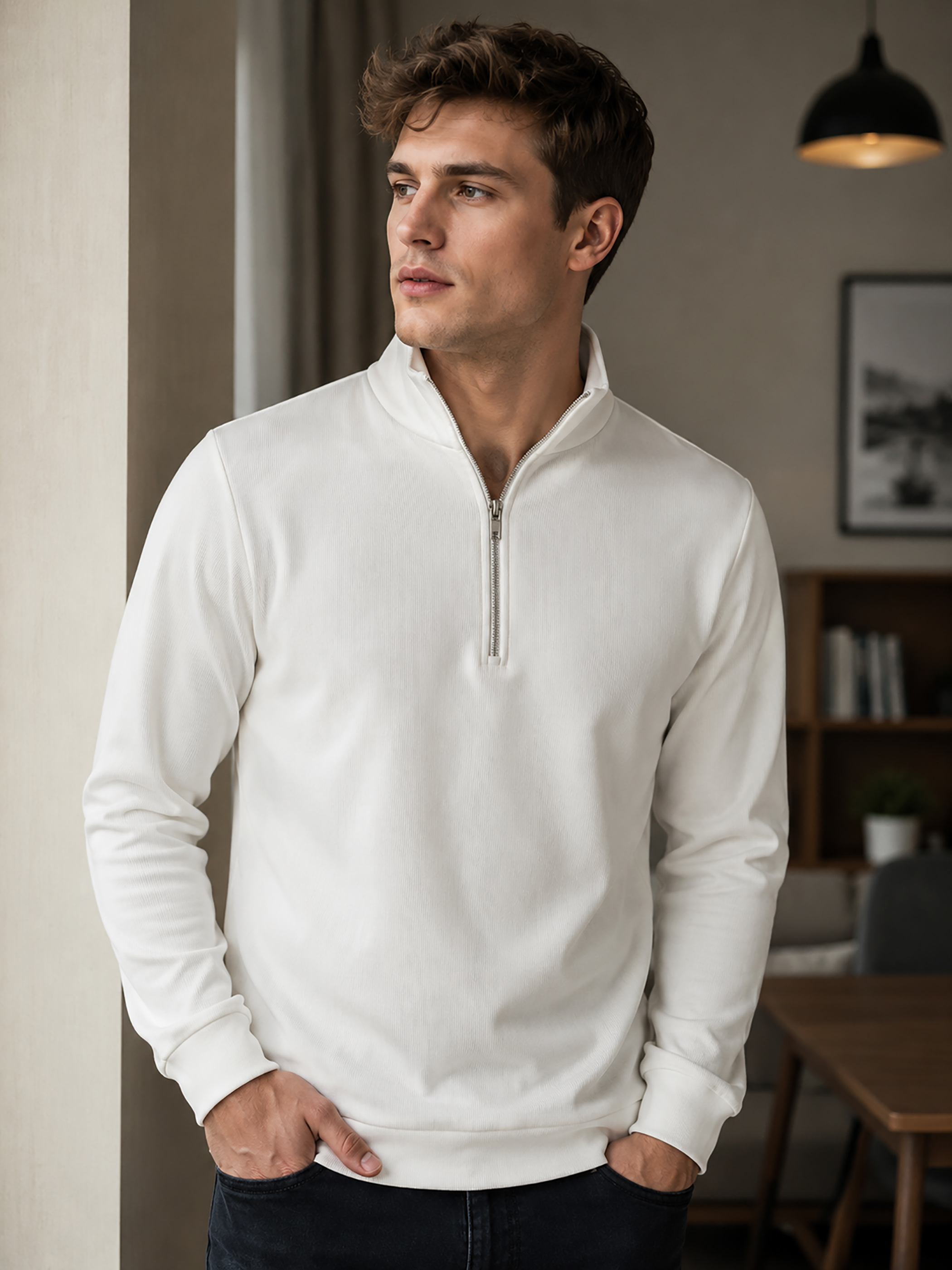 Men Solids Sweatshirt