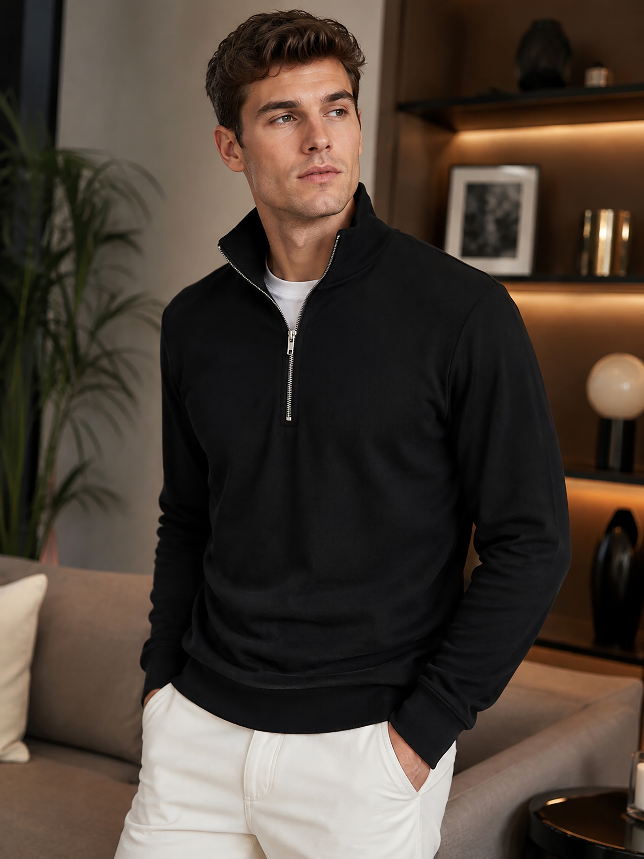 Men Solids Sweatshirt