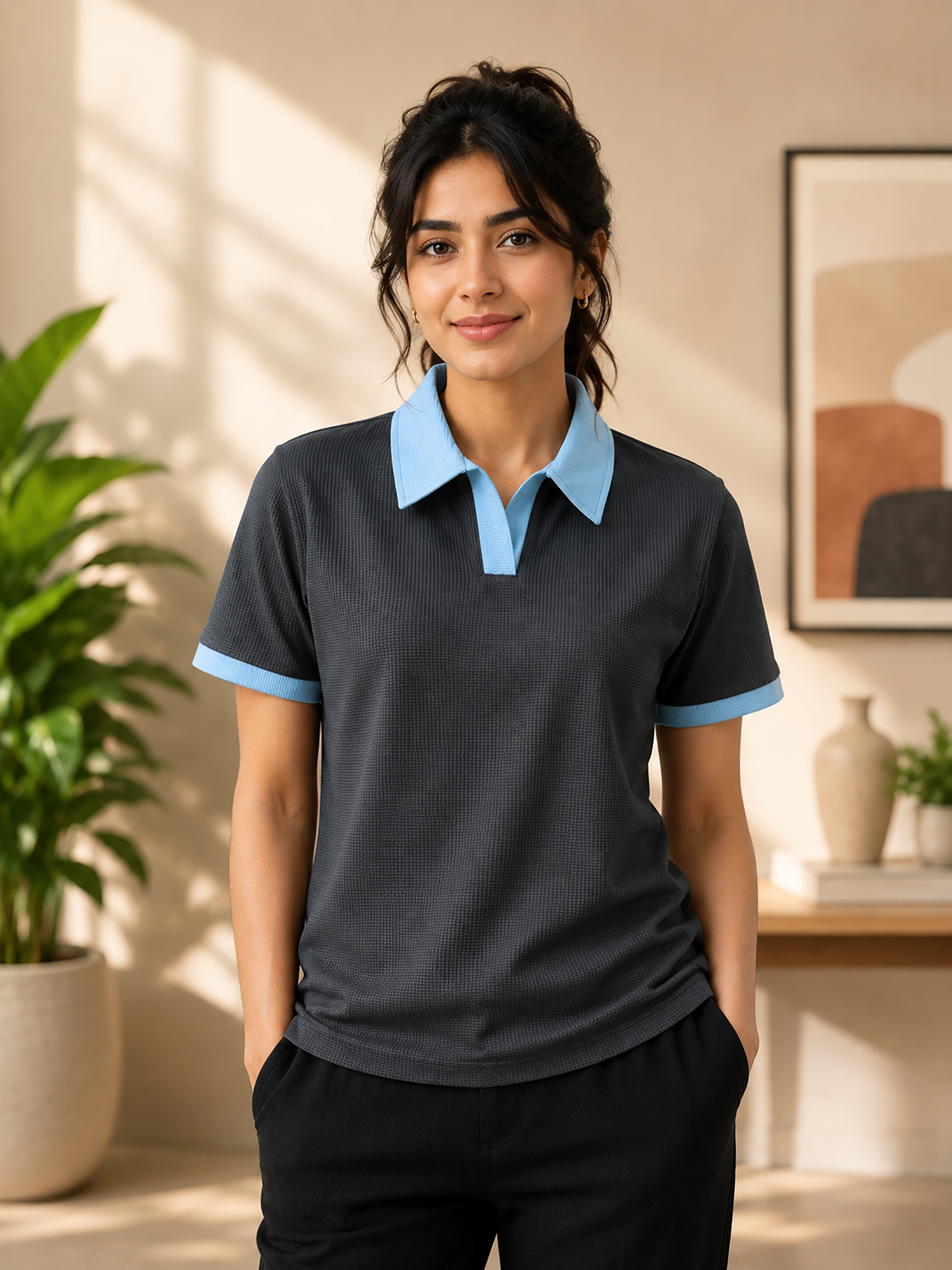 Women Solids Polo T-Shirt