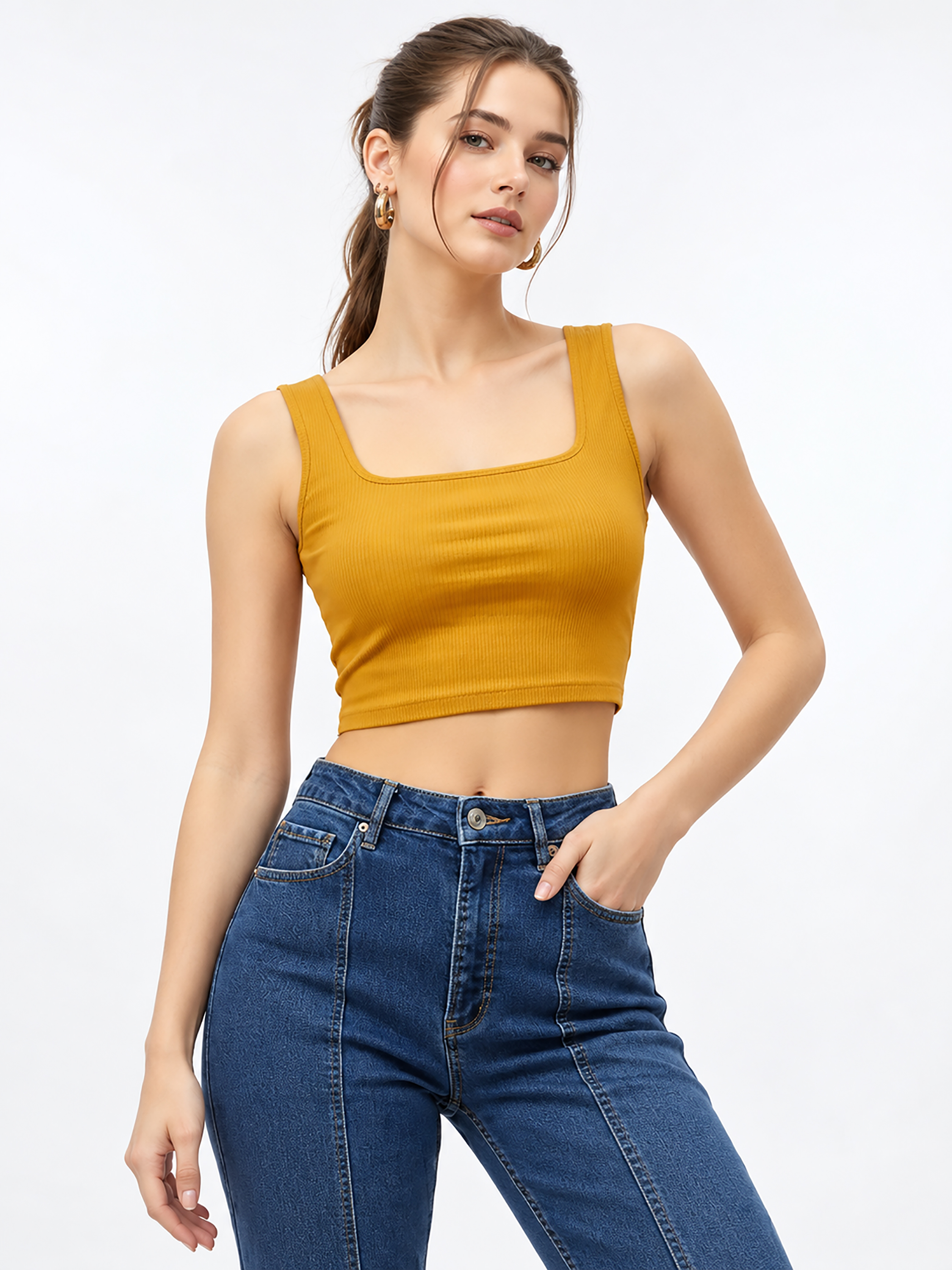 Women Solids Crop Top
